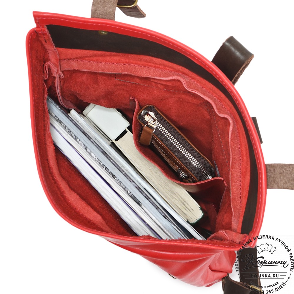 Кожаный рюкзак "Vogue" (красный) 